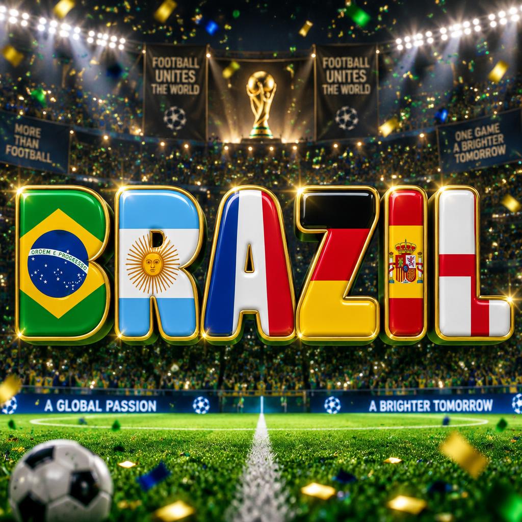 "I need text that says BRAZIL" — Sports Football | AI Text Effect Generator