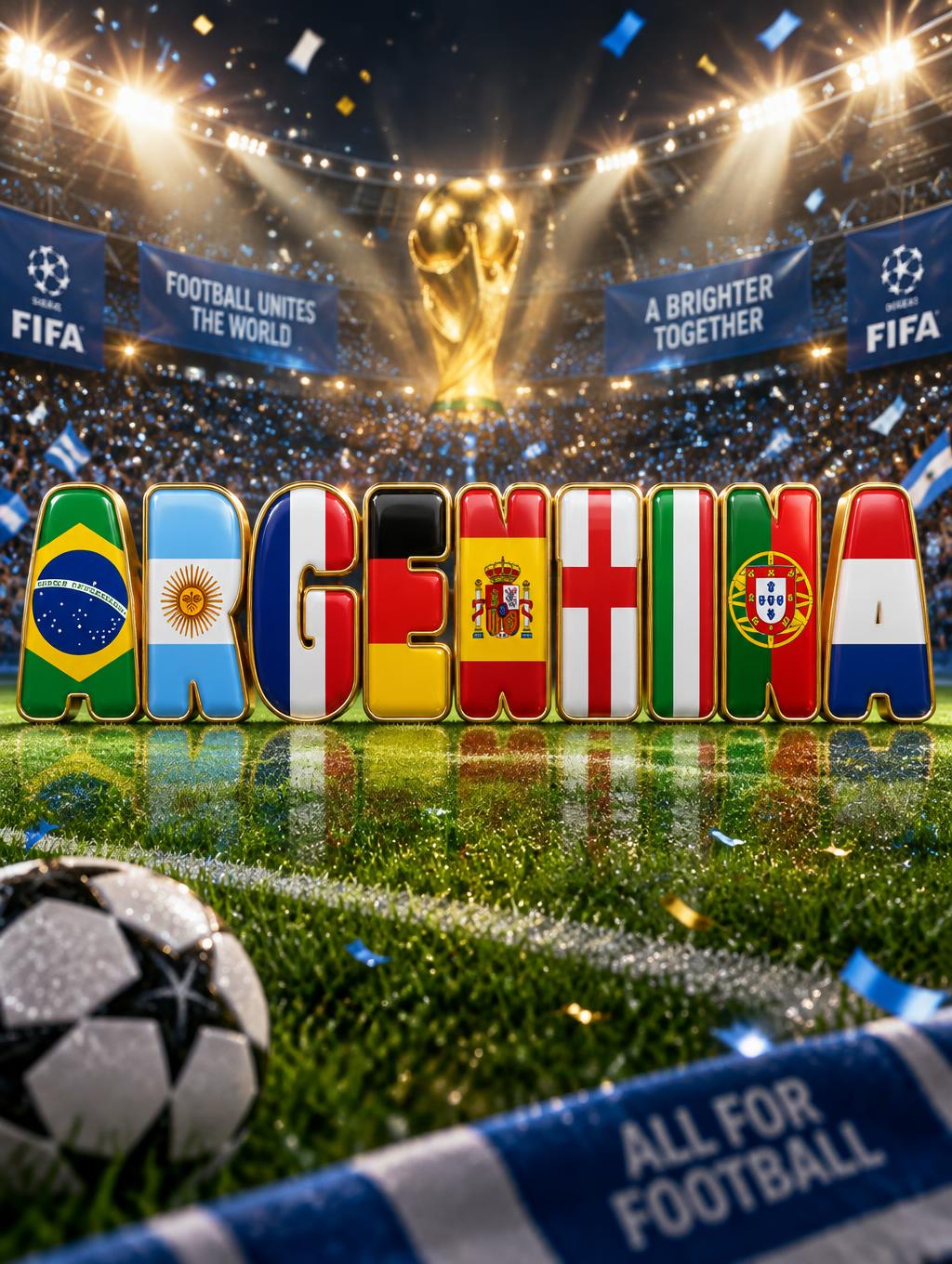 "I need text that says ARGENTINA" — Sports Football | AI Text Effect Generator