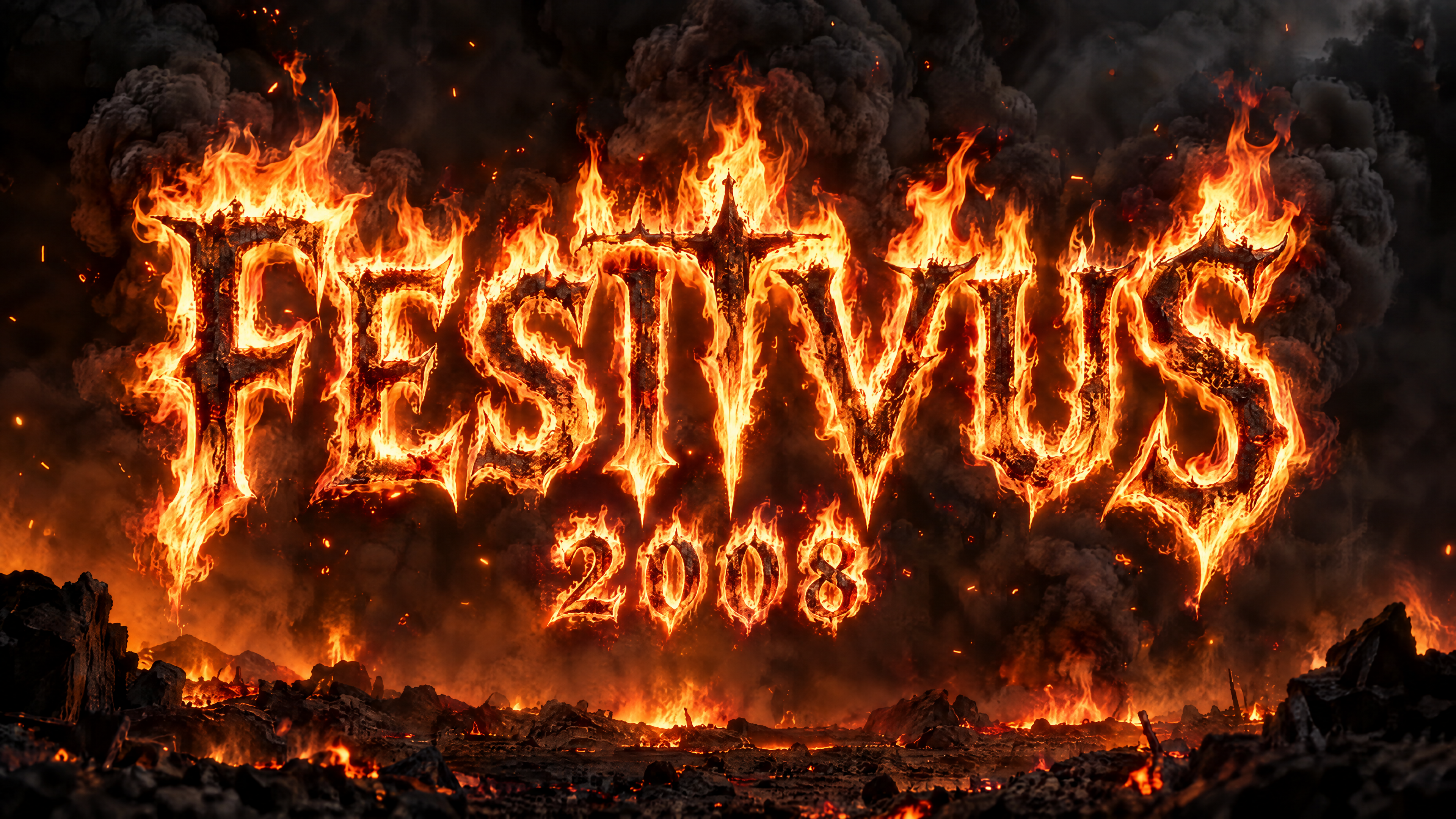 "FESTIVUS 2008
" — Fire Smoke | AI Text Effect Generator