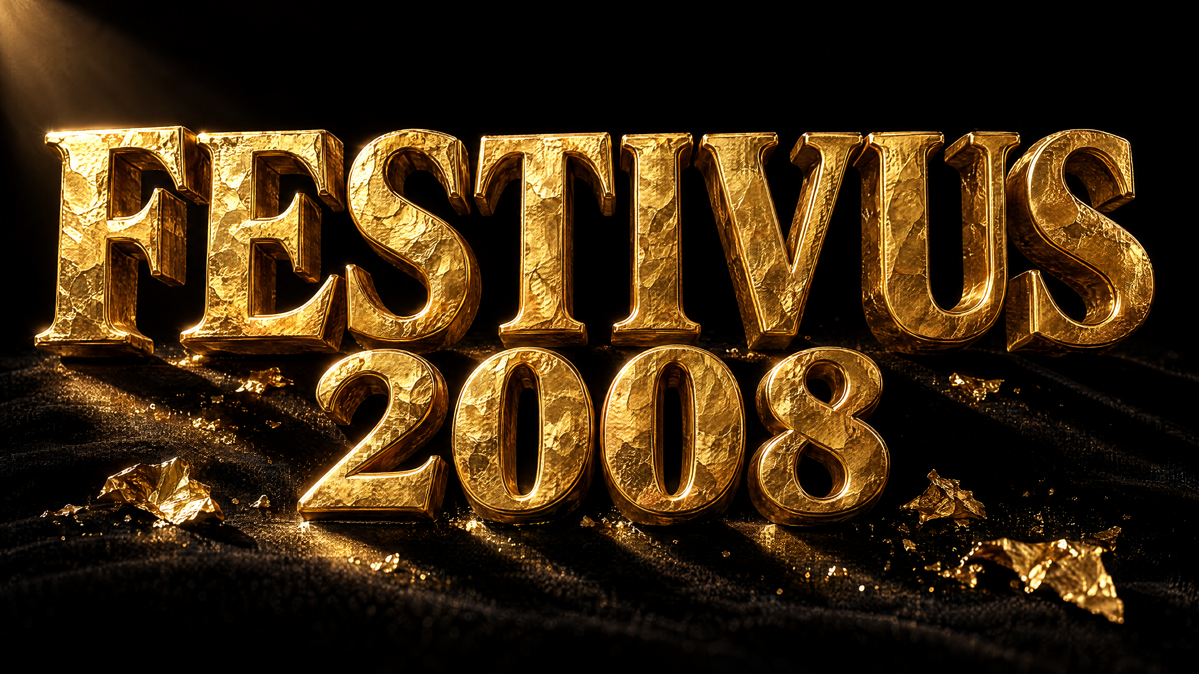 "FESTIVUS 2008
" — Luxury Gold | AI Text Effect Generator