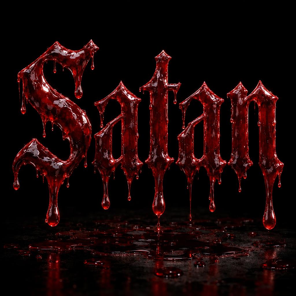 "Satan" — Drip Font Blood | AI Text Effect Generator