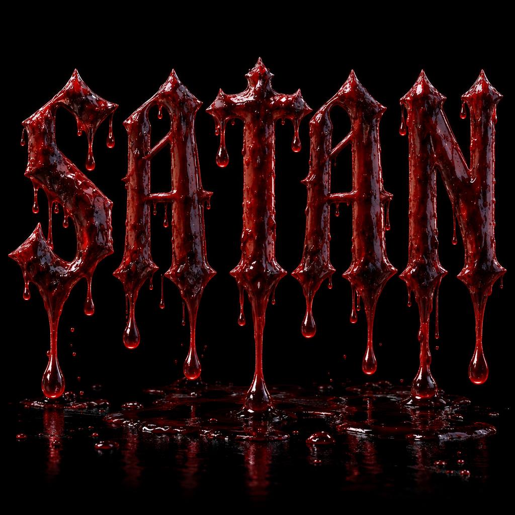 "SATAN" — Drip Font Blood | AI Text Effect Generator