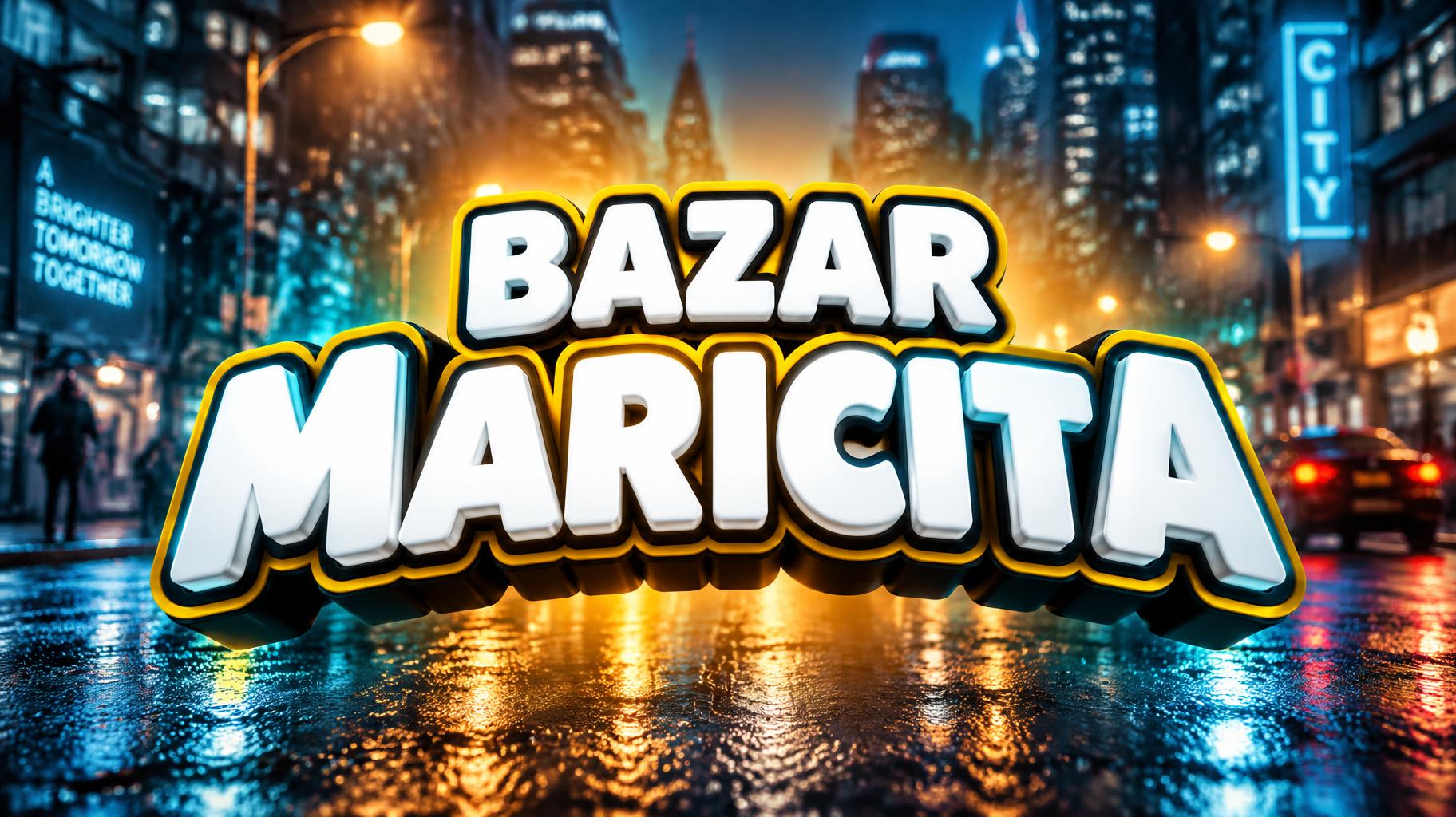 "BAZAR
MARICITA" — Cinematic Youtube Creator | AI Text Effect Generator