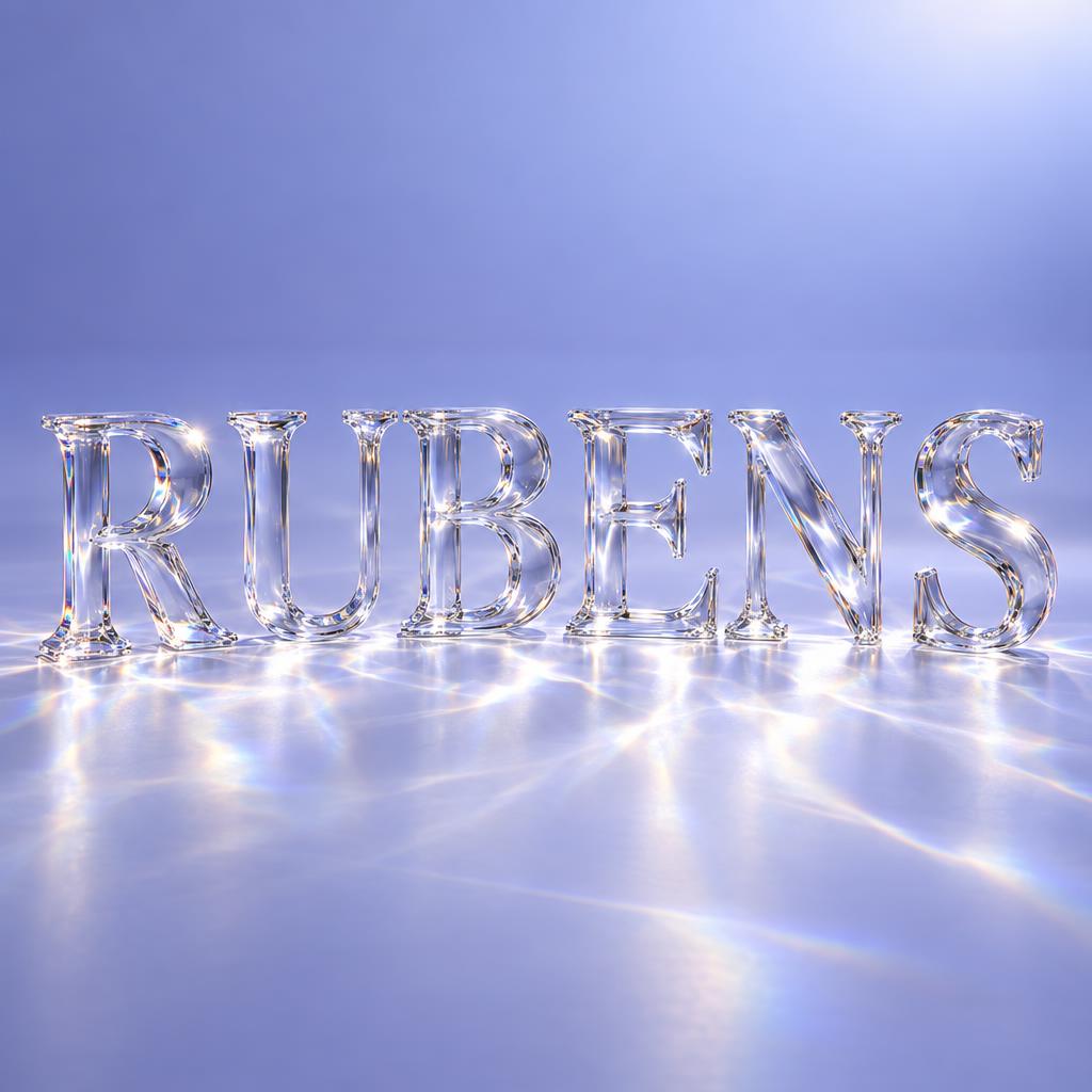 "RUBENS" — Glass | AI Text Effect Generator