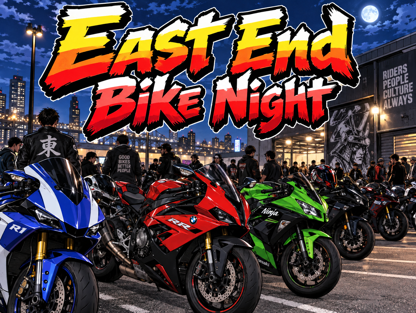 "East End Bike Night" — Anime | AI Text Effect Generator