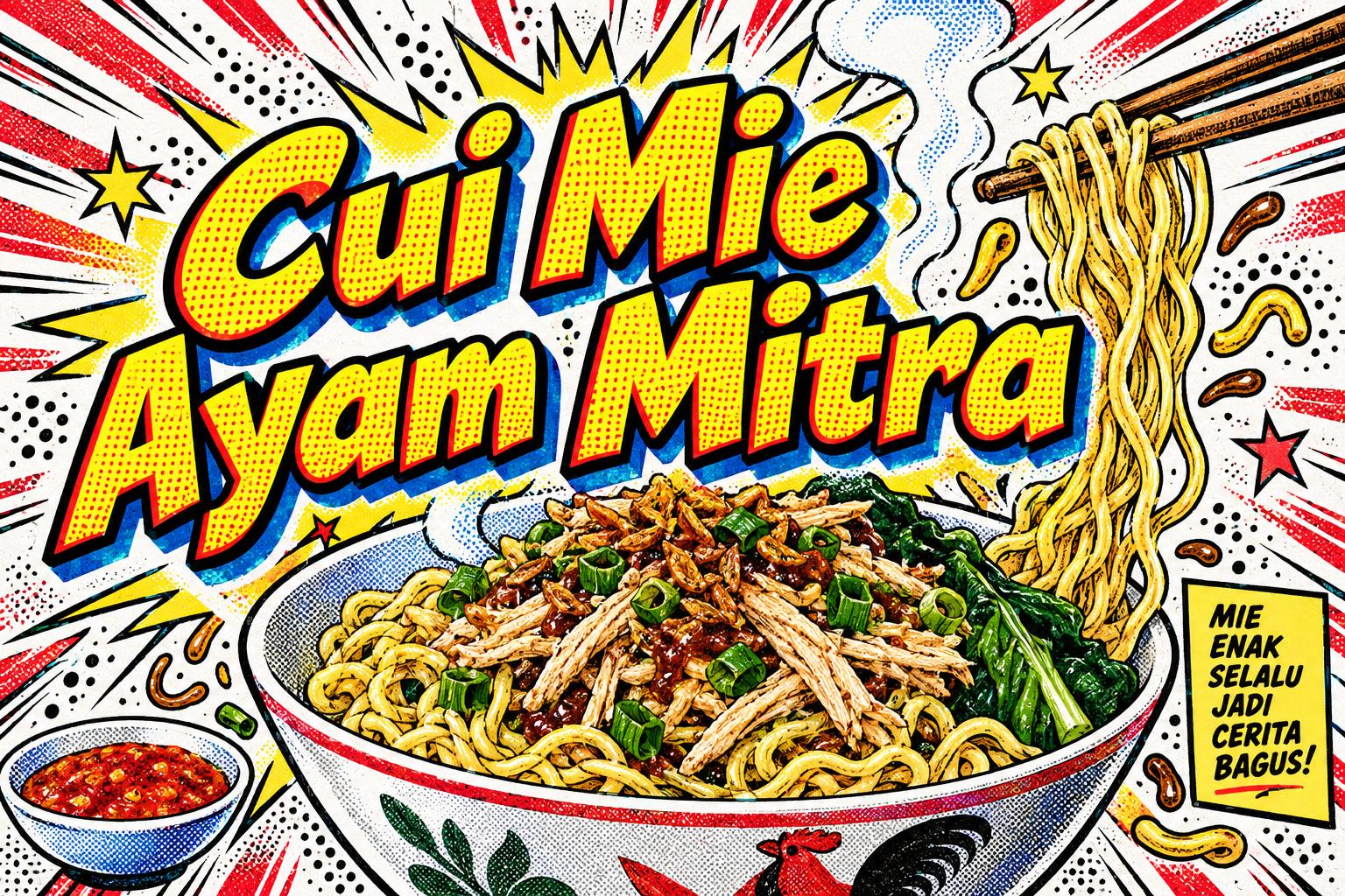 "Cui Mie Ayam Mitra" — Comic Book | AI Text Effect Generator