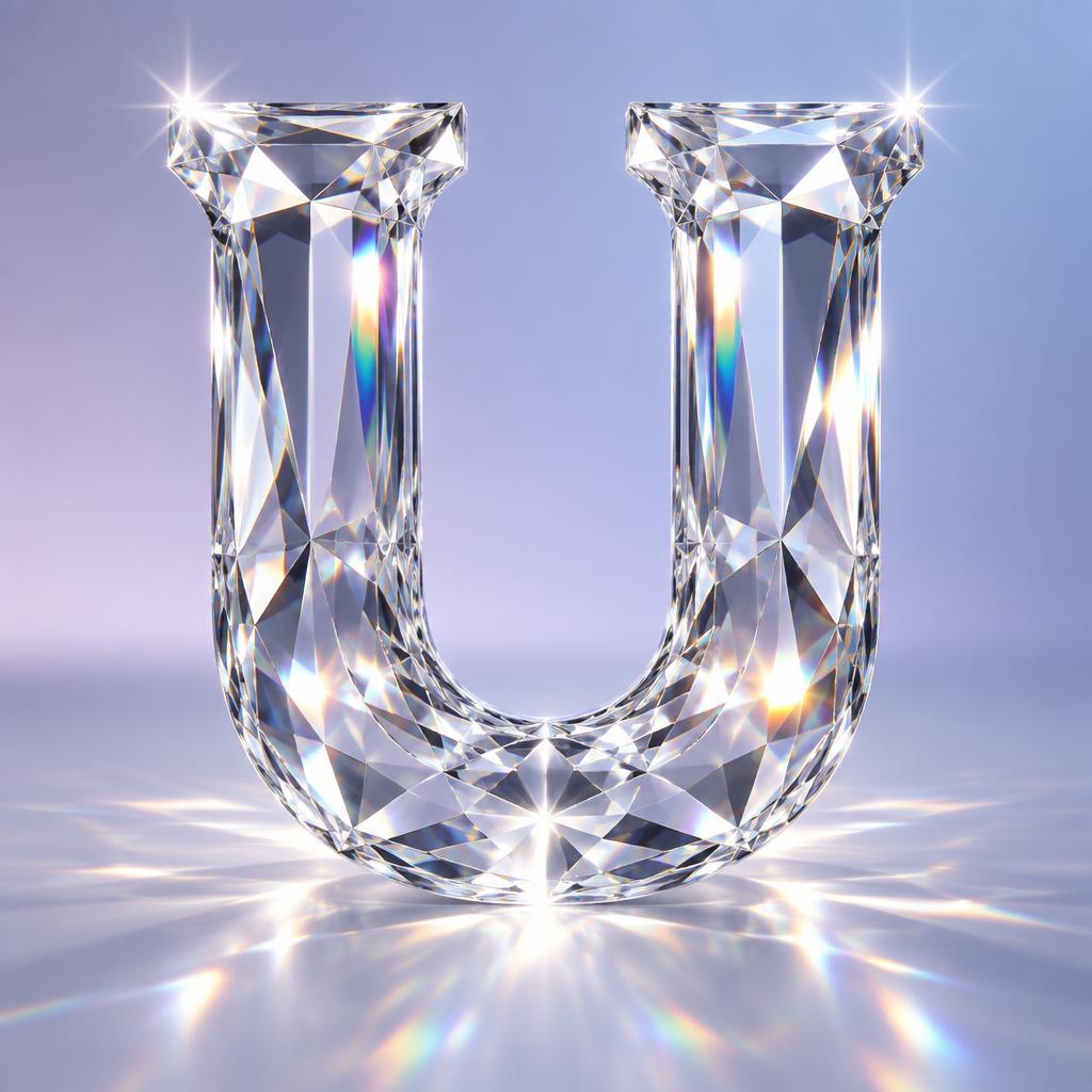 "U" — Glass | AI Text Effect Generator