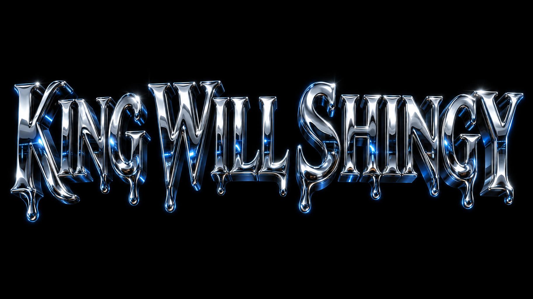 "KING WILL SHINGY" — Chrome Metal 3d | AI Text Effect Generator