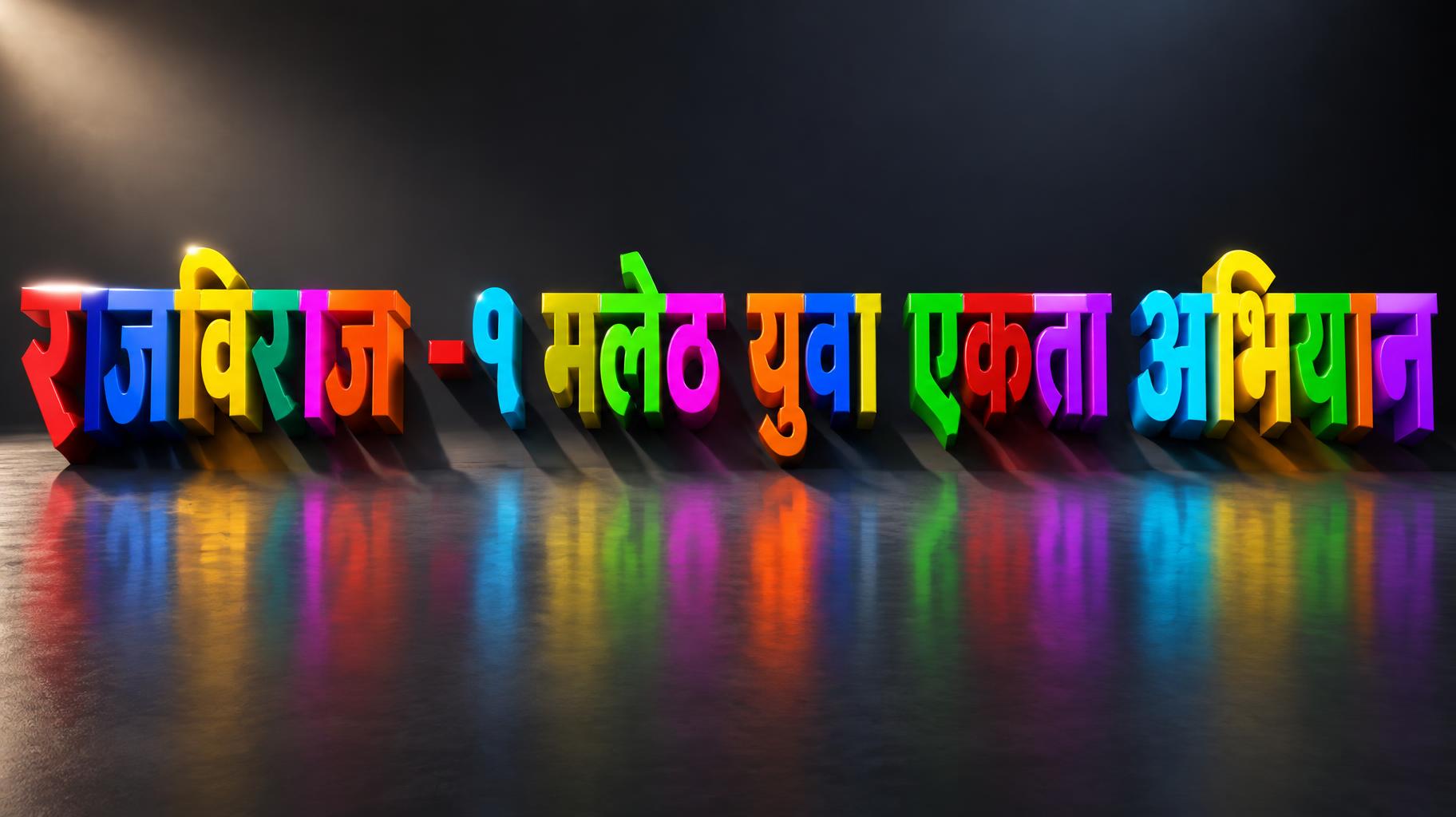 "राजविराज -९ मलेठ युवा एकता अभियान" — 3d Bold | AI Text Effect Generator
