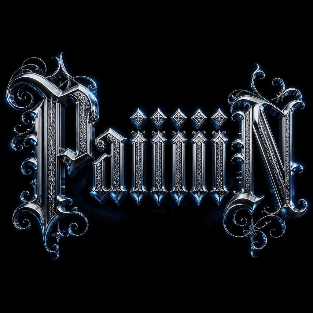 "PaiiiiiN" — Chrome Metal 3d | AI Text Effect Generator
