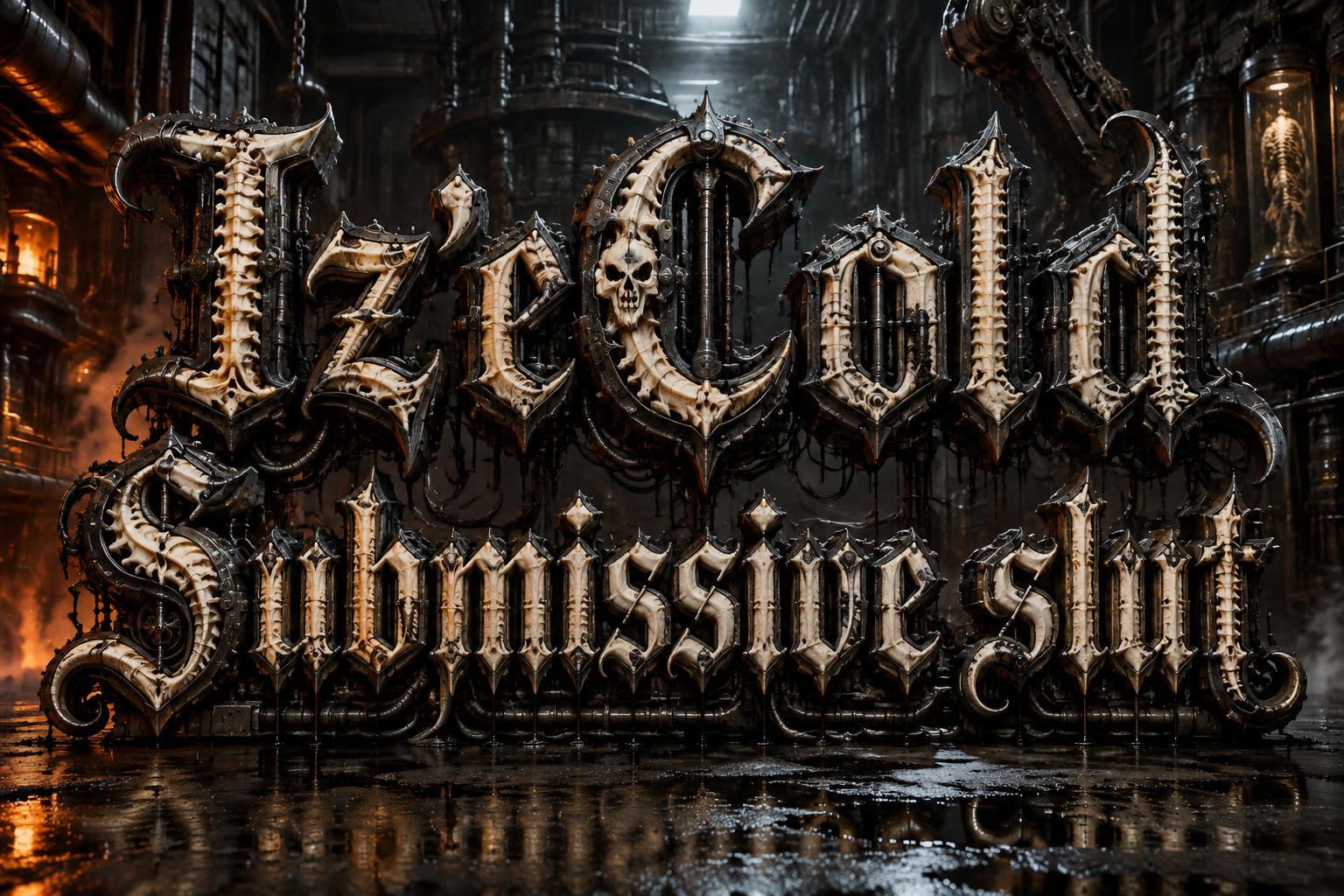 "Iz'eCold Submissive slut" — Cyberpunk Bio Mech | AI Text Effect Generator