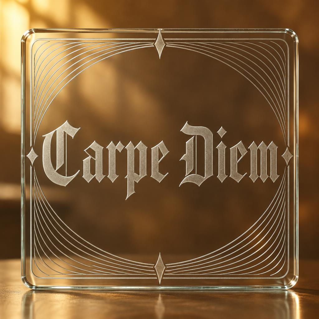 "Carpe Diem" — handwritten script text effect