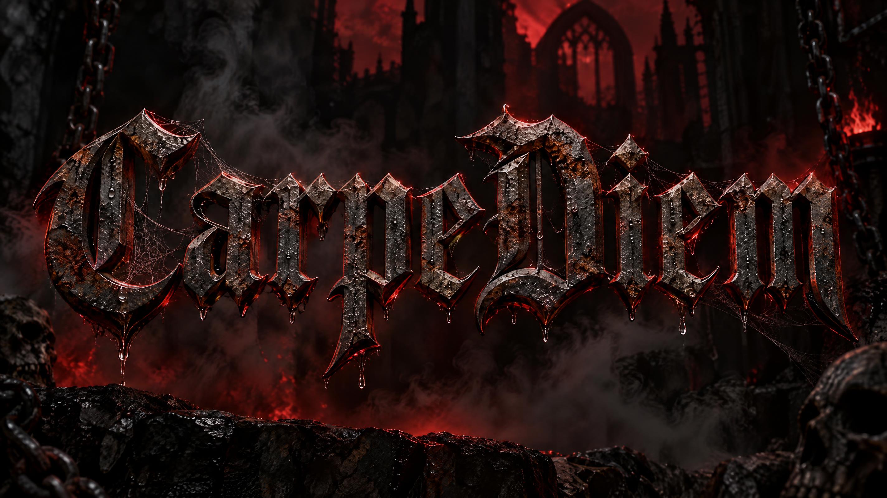 "CarpeDiem" — Gothic Dark text effect