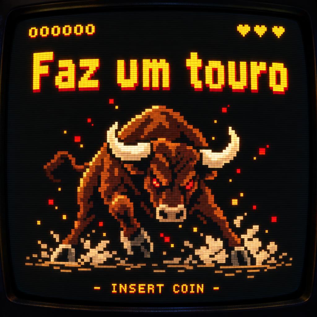 "Faz um touro
" — Pixel Art text effect