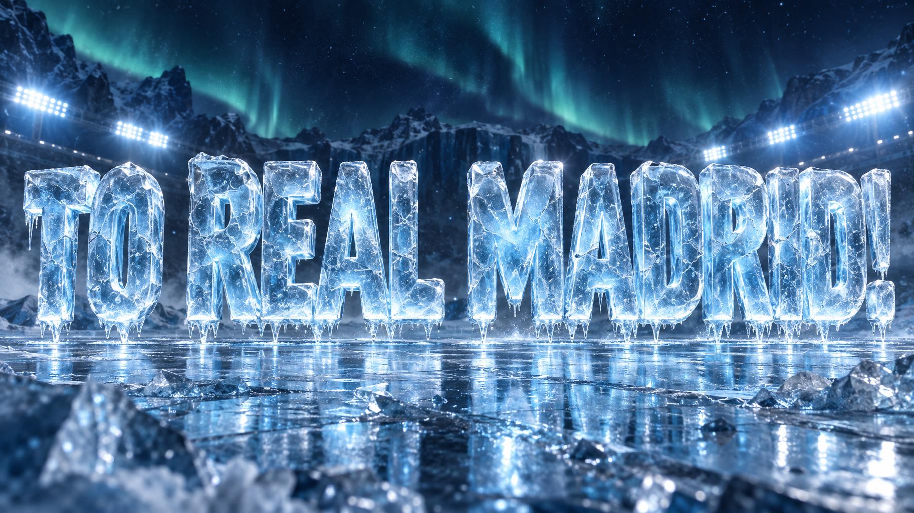 "TO REAL MADRID!" — Glass Frozen | AI Text Effect Generator