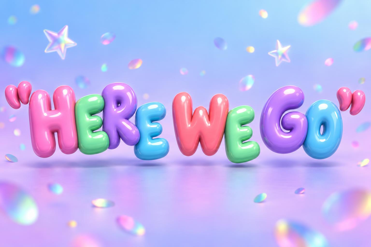 ""HERE WE GO"" — 3d Bold Inflated | AI Text Effect Generator
