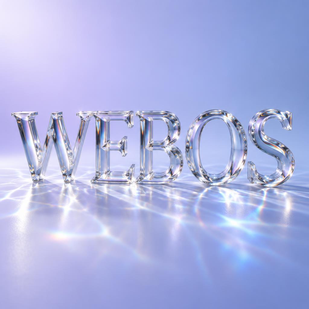 "WEBOS" — Glass | AI Text Effect Generator