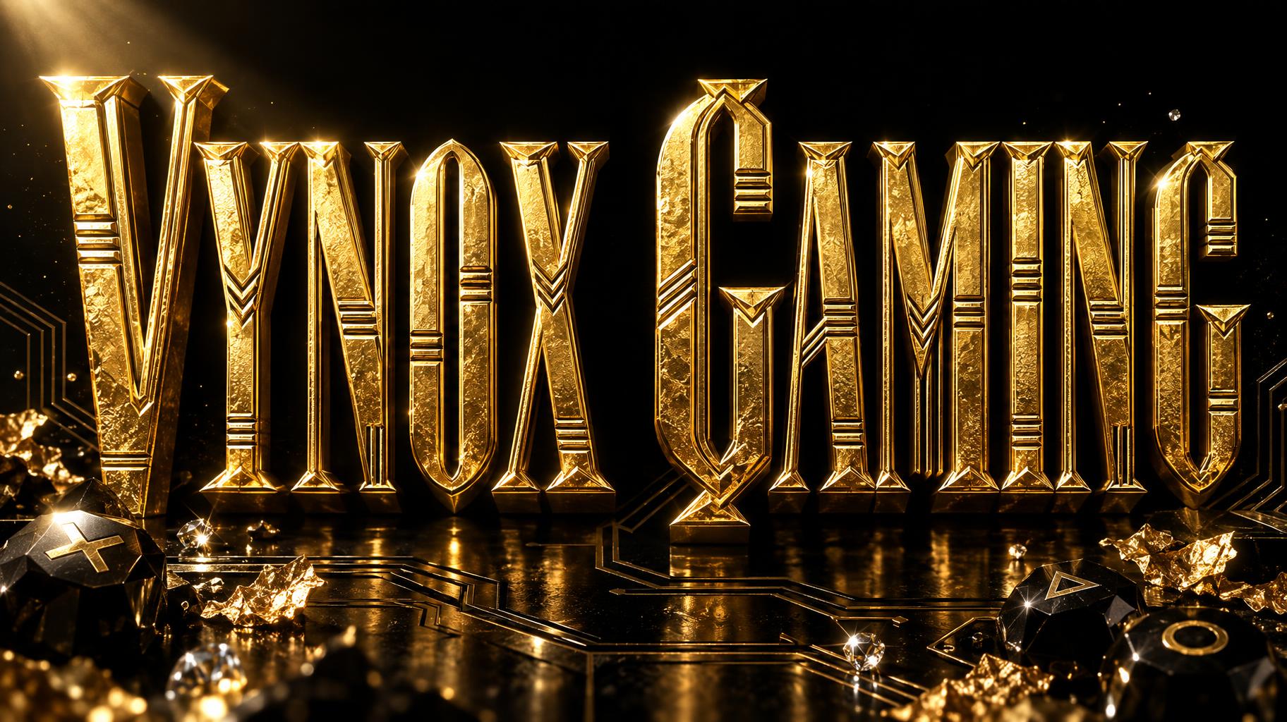 "Vynox Gaming" — Luxury Gold | AI Text Effect Generator