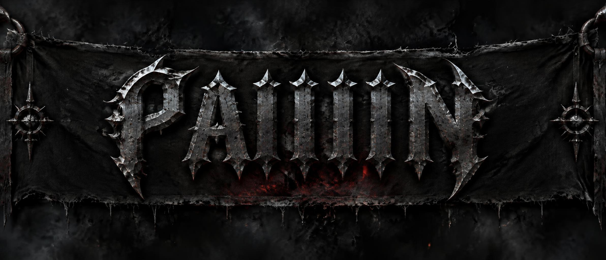 "PAIIIIIN" — Gothic text effect