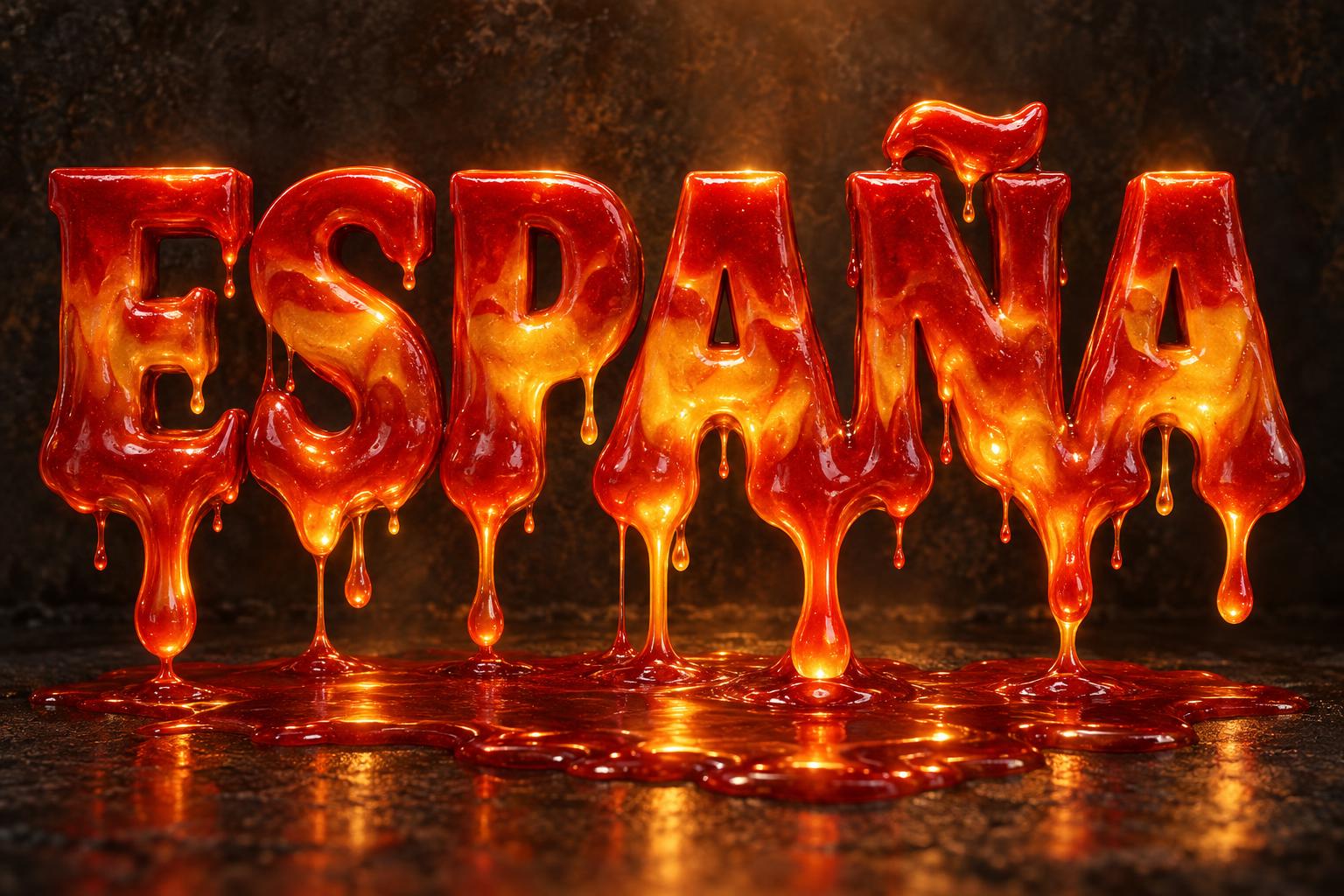 "ESPAÑA" — Drip Font Melting | AI Text Effect Generator