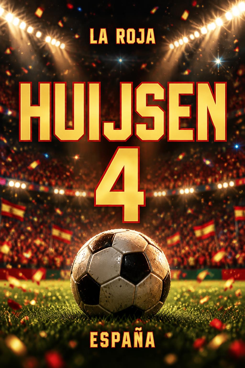 "HUIJSEN 4
LA ROJA
ESPAÑA" — Sports Football | AI Text Effect Generator