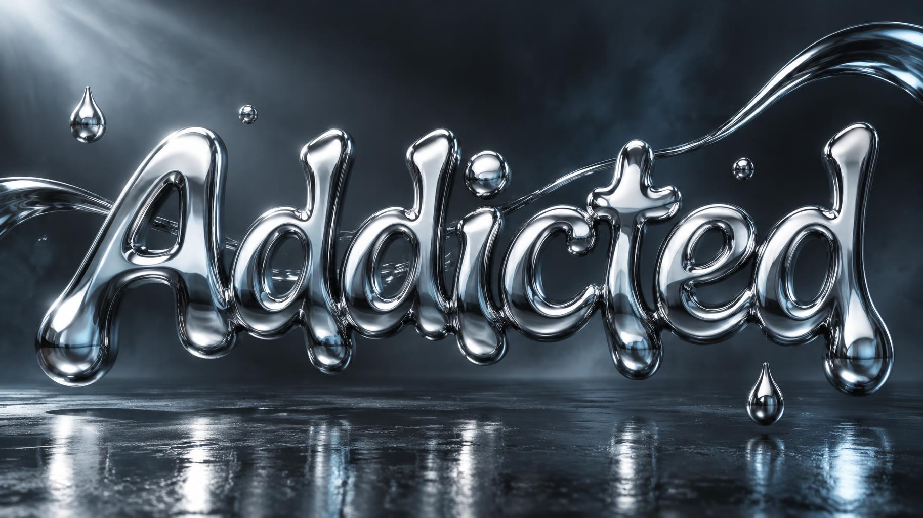 "Addicted" — Metallic | AI Text Effect Generator