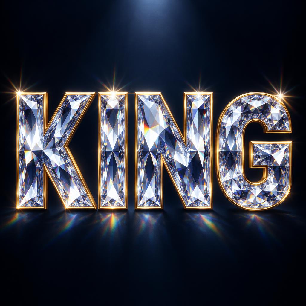 "KING" — Glass Crystal | AI Text Effect Generator