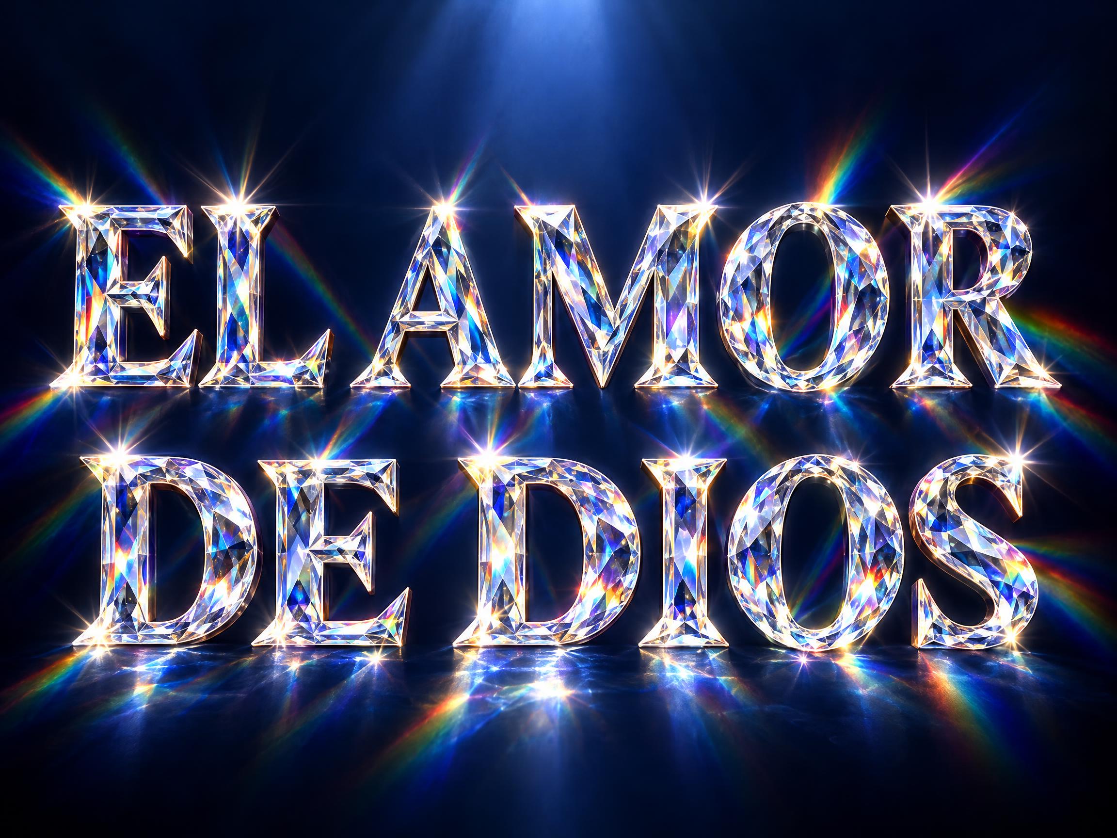 "EL AMOR DE DIOS" — Glass Crystal | AI Text Effect Generator
