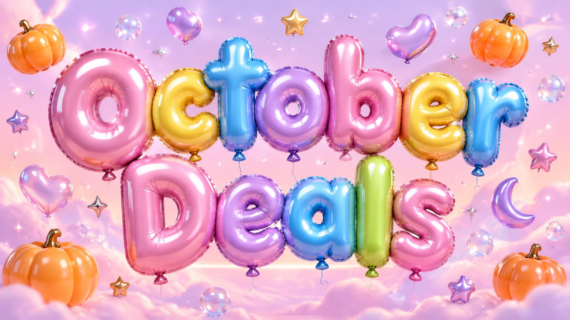 "October Deals" — Y2k Bubbly text effect