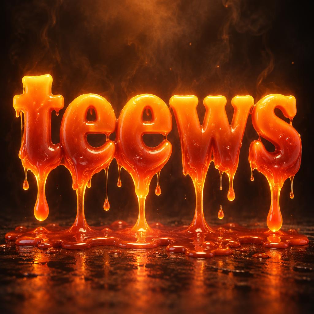 "teews" — Drip Font Melting | AI Text Effect Generator