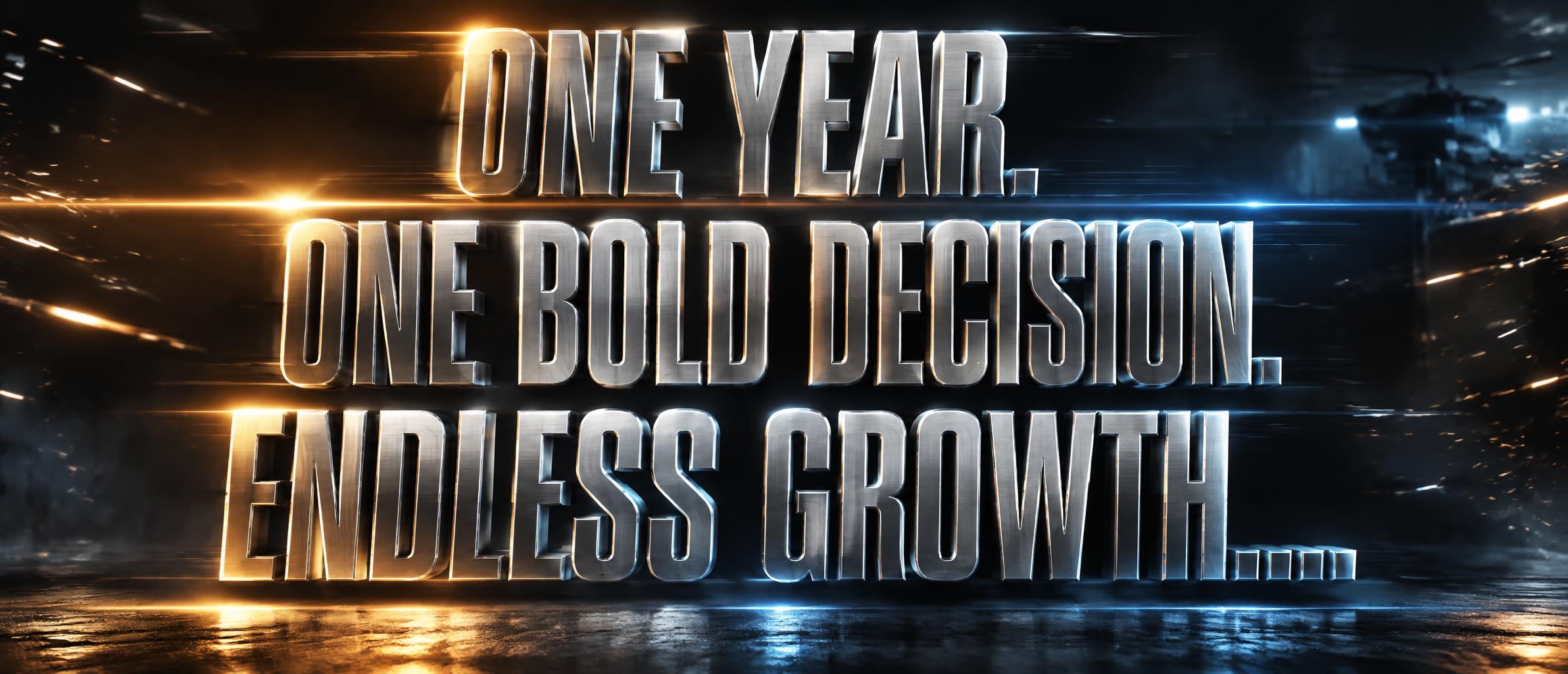 One year. One bold decision. Endless growth…..