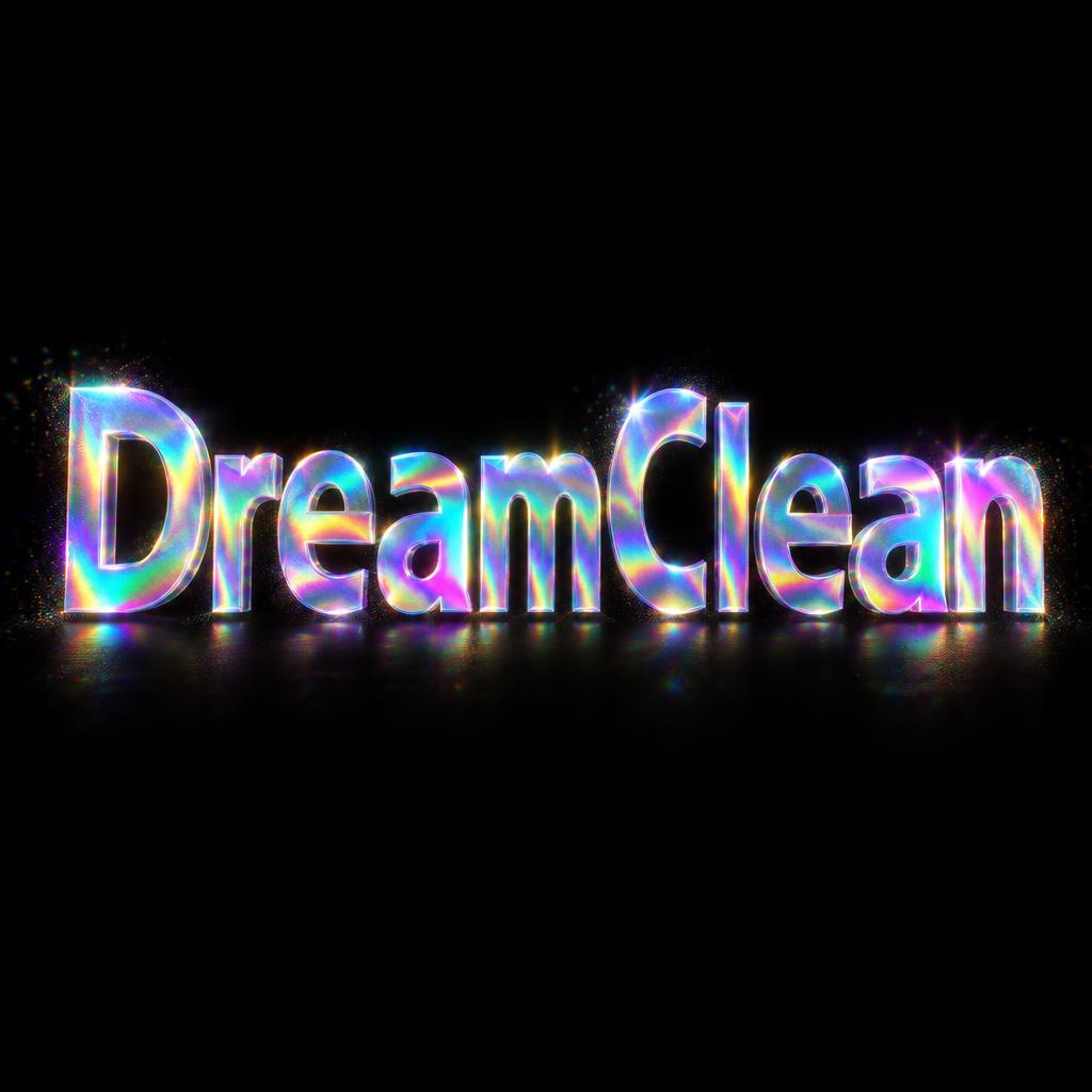"DreamClean" — Holographic | AI Text Effect Generator