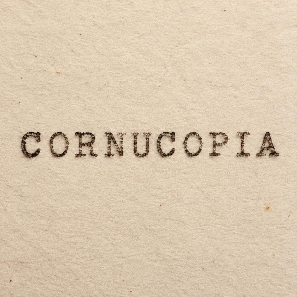 "CORNUCOPIA" — Typewriter text effect