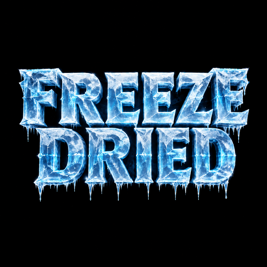 "FREEZE
DRIED" — Glass Frozen | AI Text Effect Generator