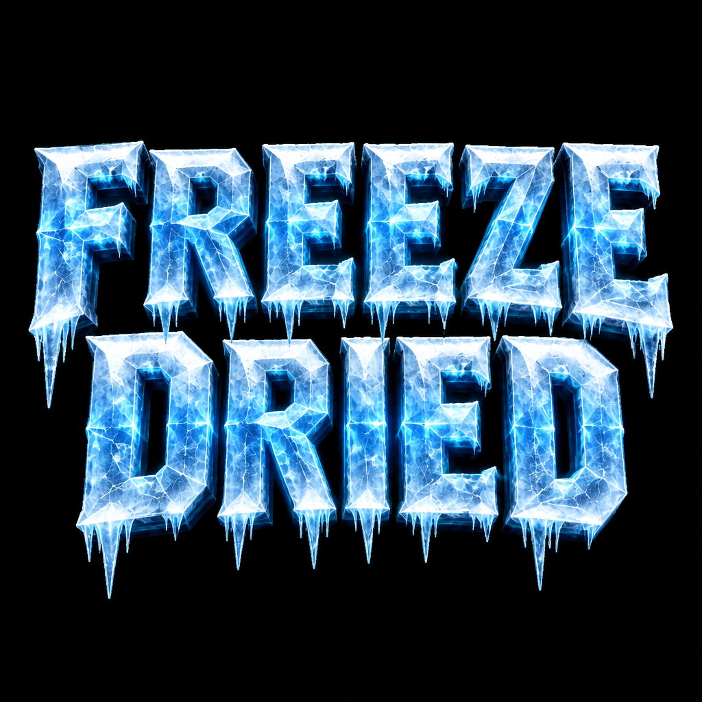 "FREEZE
DRIED" — Glass Frozen | AI Text Effect Generator
