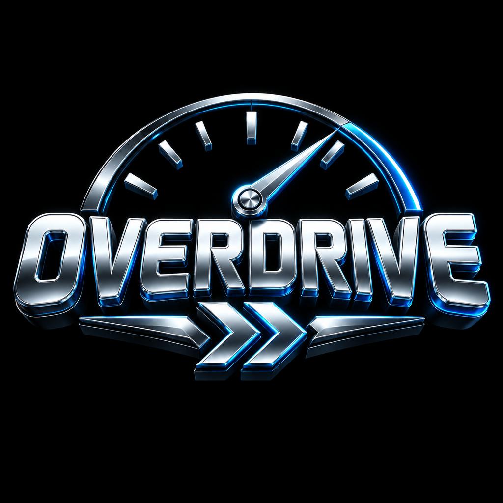 "OVERDRIVE" — Chrome Metal 3d | AI Text Effect Generator