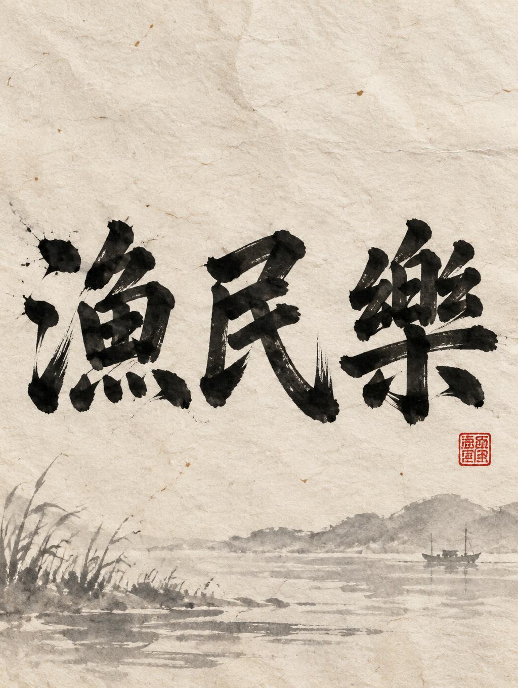 "漁民樂" — Brush Chinese Ink | AI Text Effect Generator