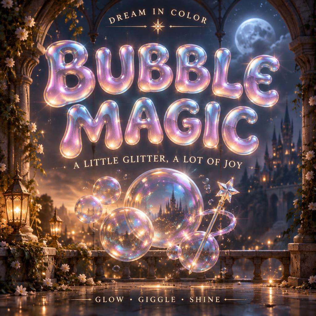 BUBBLE MAGIC
A LITTLE GLITTER, A LOT OF JOY
DREAM IN COLOR
GLOW • GIGGLE • SHINE