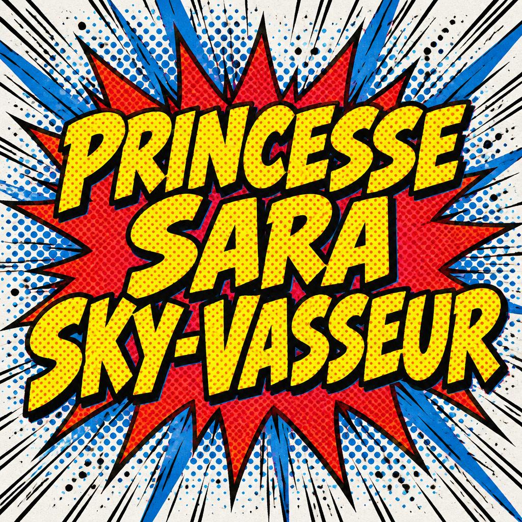 "PRINCESSE SARA SKY-VASSEUR" — Comic Book | AI Text Effect Generator