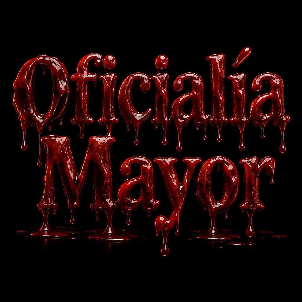 "Oficialía Mayor" — Drip Font Blood | AI Text Effect Generator