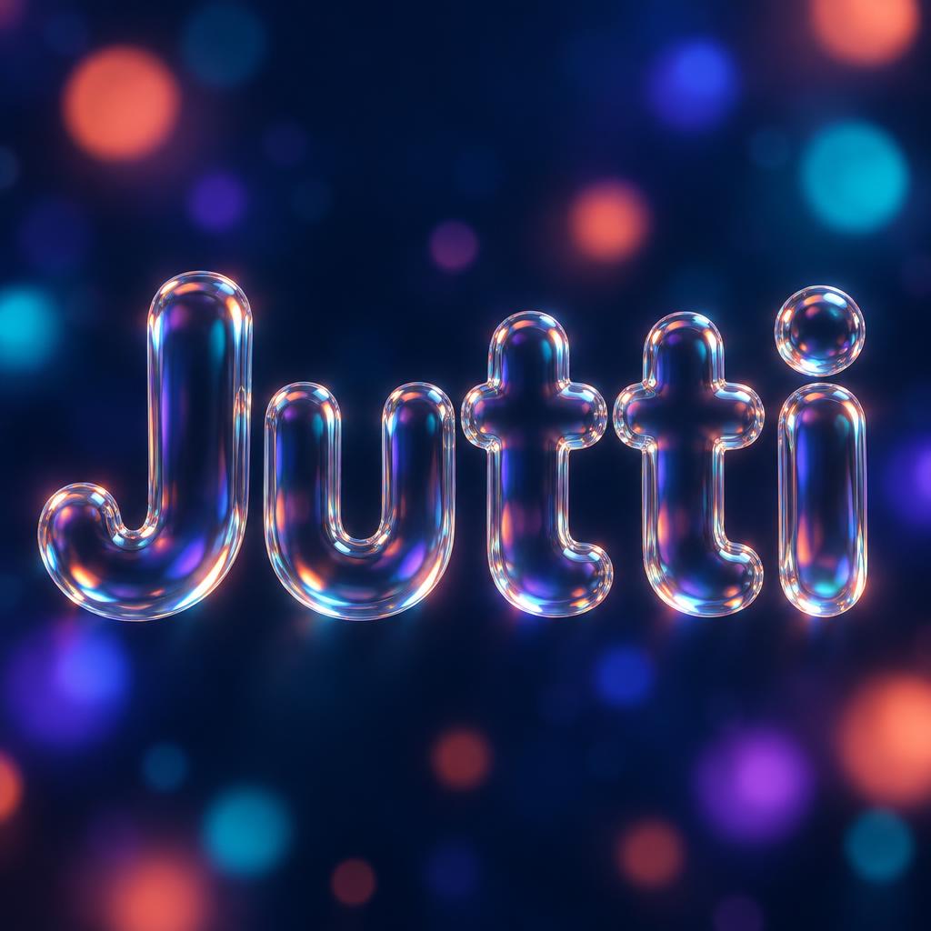 "Jutti" — Glass Morphism | AI Text Effect Generator