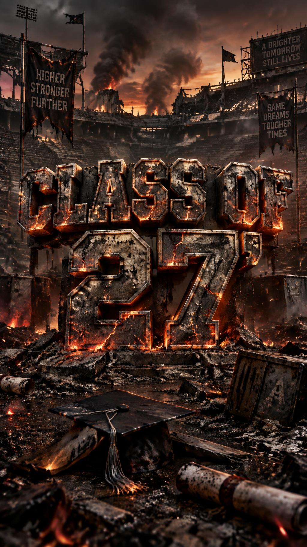 "class of 27'" — Post Apocalyptic text effect