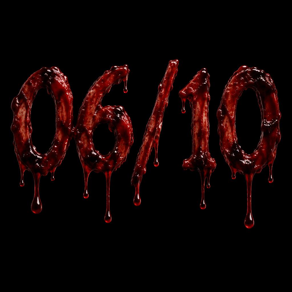"faça um texto com a escrita 06/10" — Drip Font Blood | AI Text Effect Generator