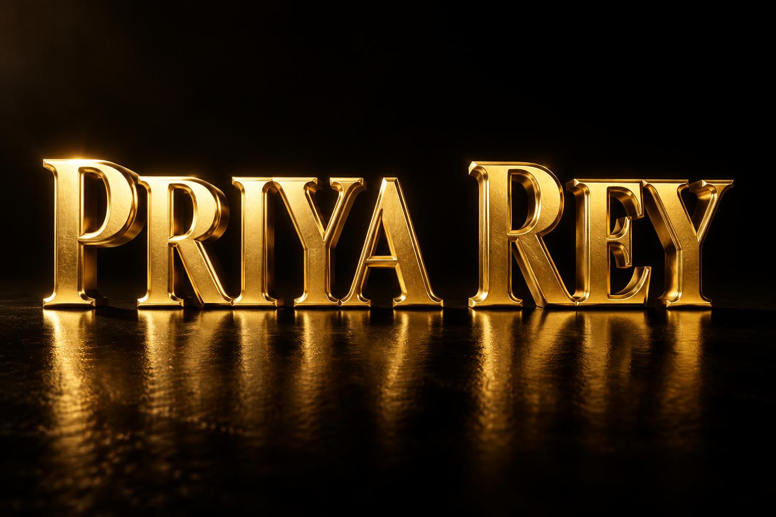 "PRIYA REY" — 3d Bold Gold | AI Text Effect Generator