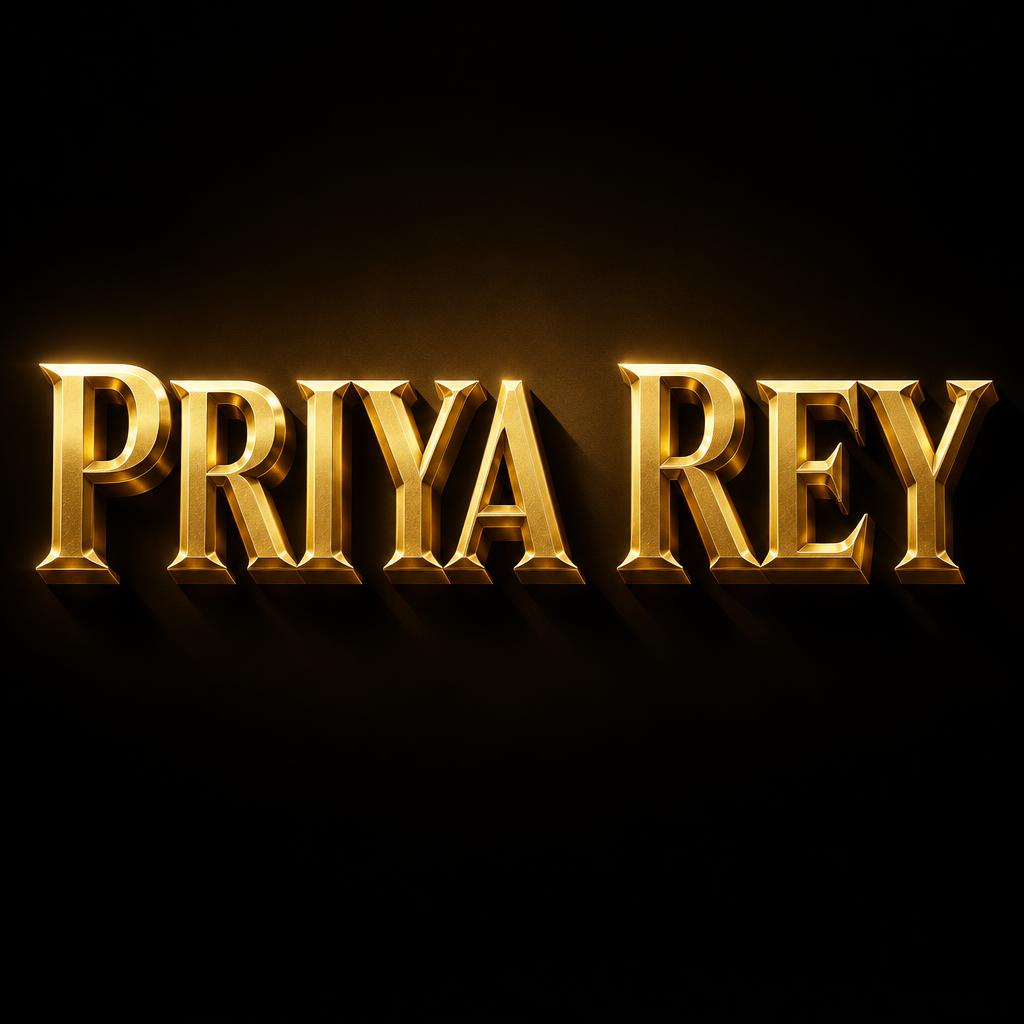 "PRIYA REY" — 3d Bold Gold | AI Text Effect Generator