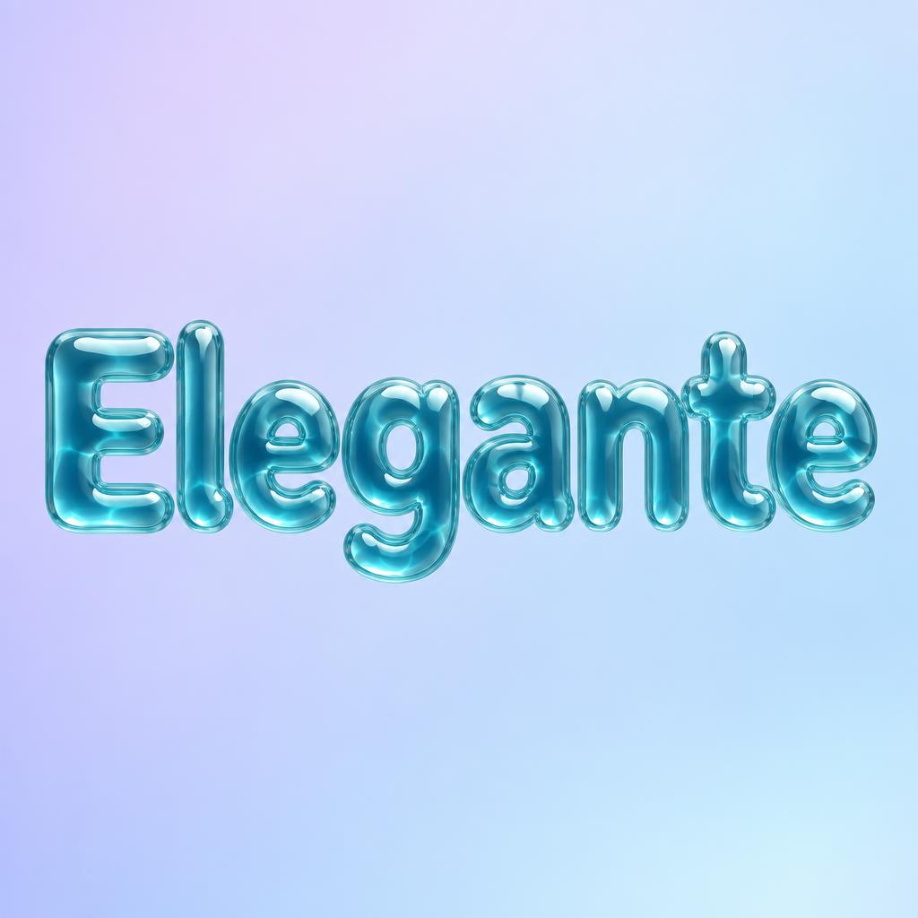 "Elegante" — Glass Liquid | AI Text Effect Generator