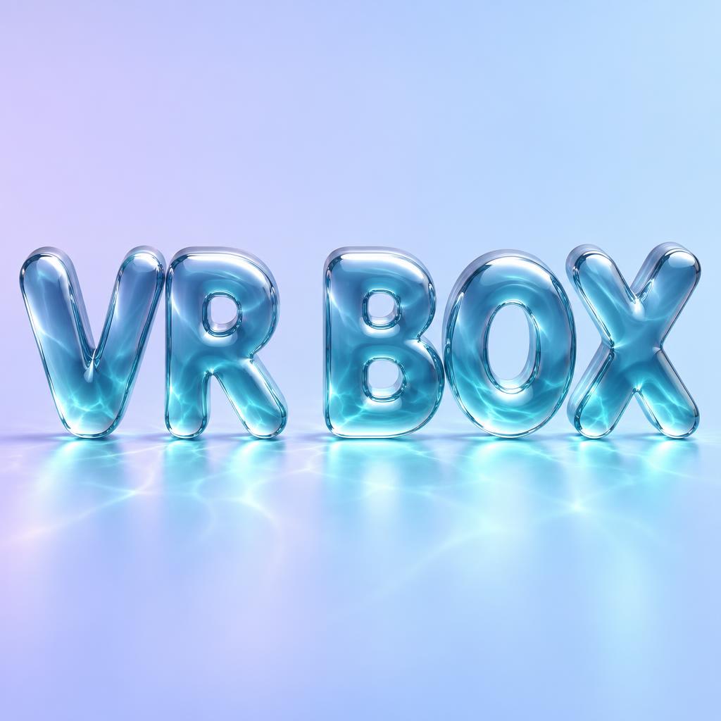 "VR BOX" — Glass Liquid | AI Text Effect Generator