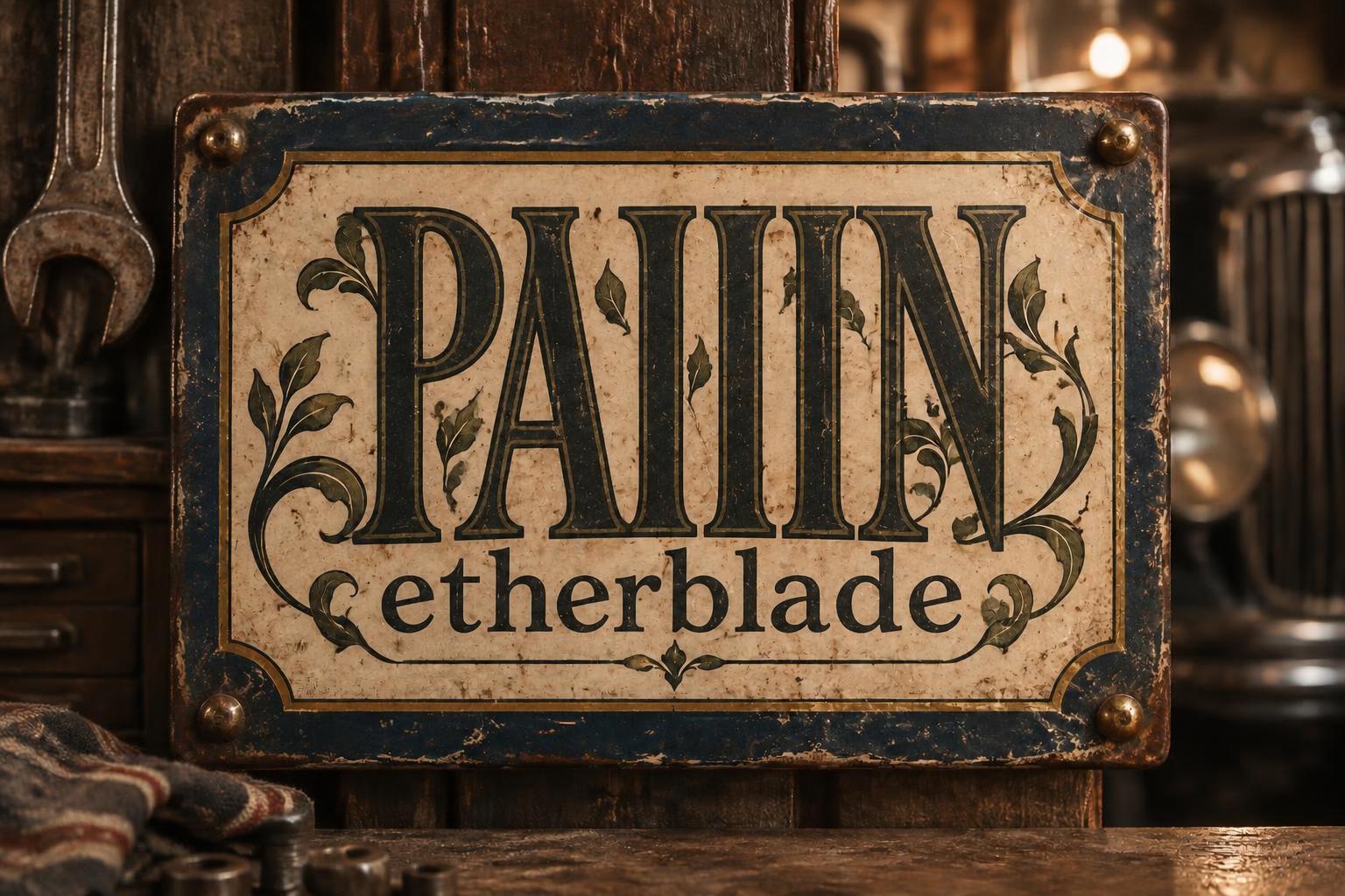 "PAIIIN etherblade" — Vintage | AI Text Effect Generator