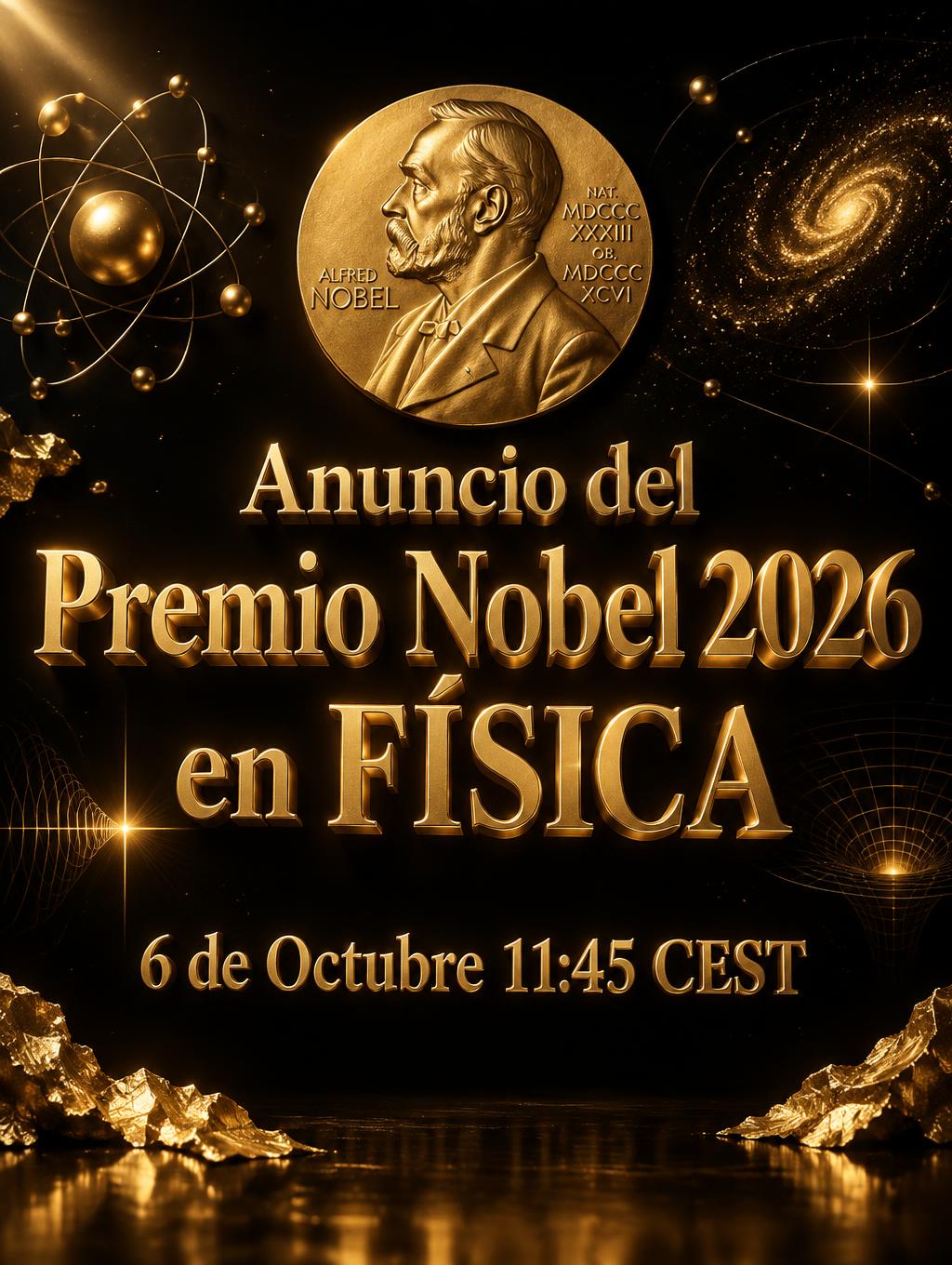 "Anuncio del
Premio Nobel 2026
en FÍSICA 


6 de Octubre 11:45 CEST" — Luxury Gold | AI Text Effect Generator