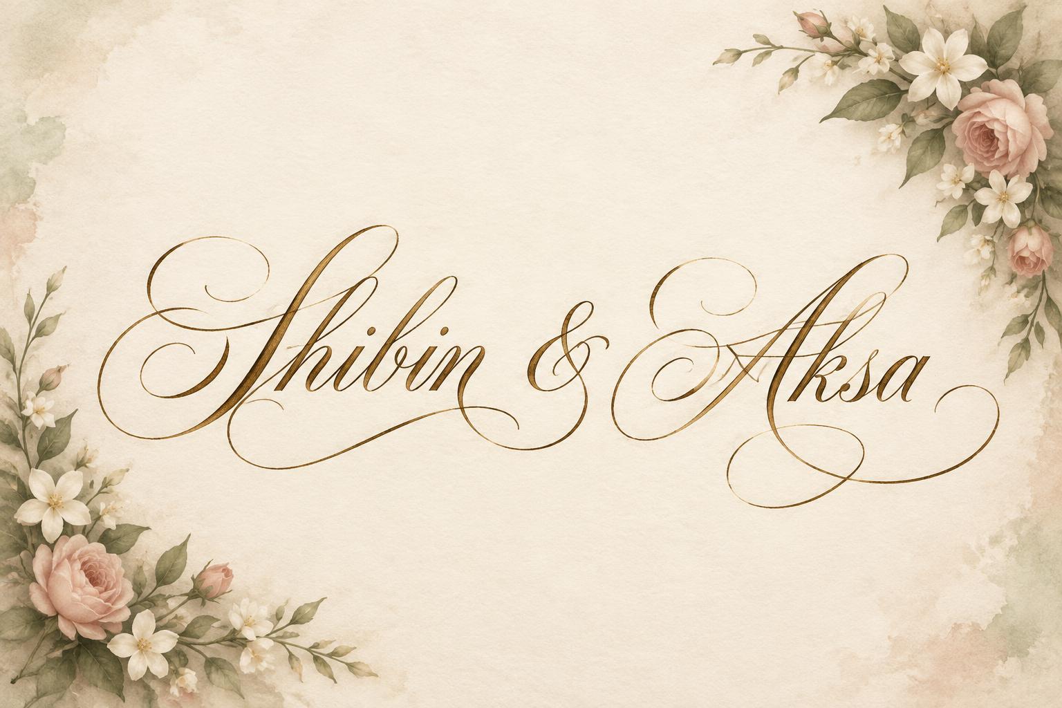 "Shibin & Aksa" —  | AI Text Effect Generator